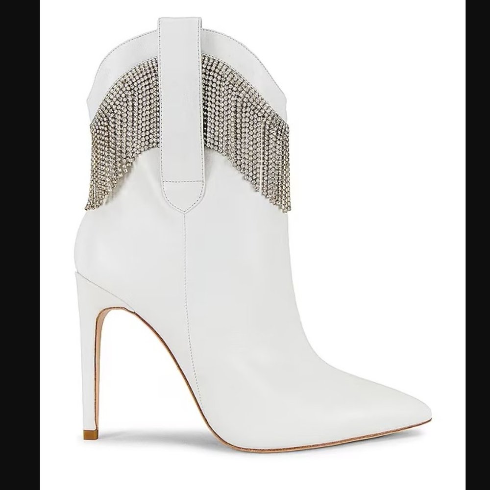 Blade Bootie in White by RAYE via Revolve